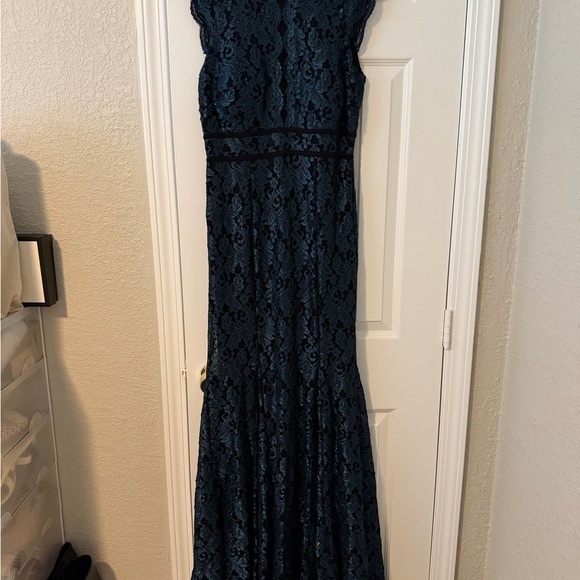 Night Way Collections Dark Teal Lace Maxi Dress